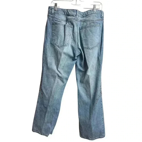 Harley Davidson Studded and Embroidered Flames Women's Jeans 12 Petite - Picture 9 of 10